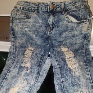 💝Distressed stone washed Big girls/ junior jeans